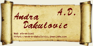 Andra Dakulović vizit kartica
